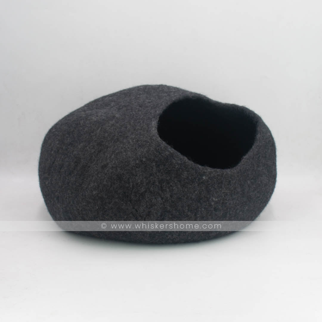 grey cat cave, cat house, felt cat cave, wool felted cat cave