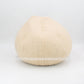 Back view of round light brown felt cat cave for indoor cats