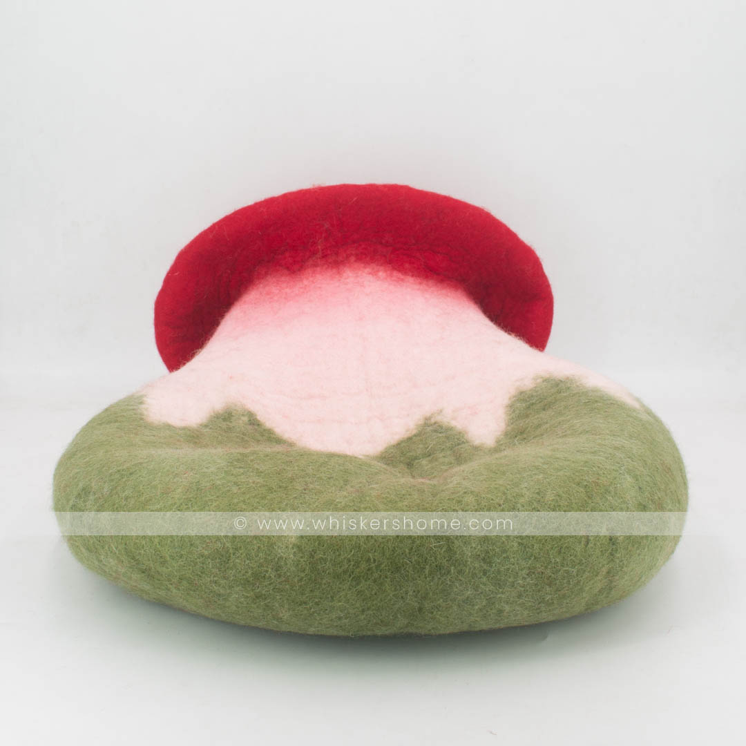 mushroom, green cat cave, red cat cave, mushroom design cat cave