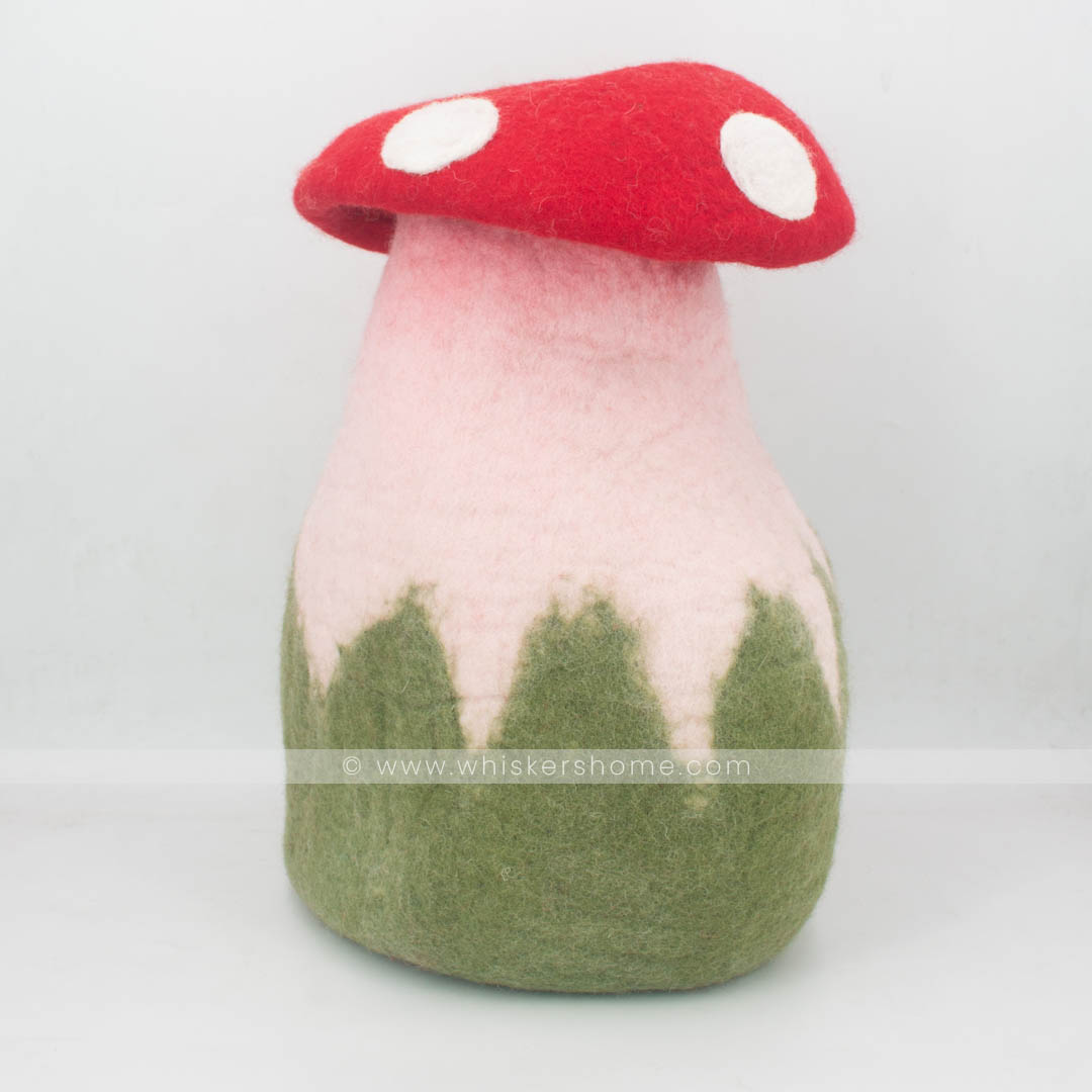 mushroom, green cat cave, red cat cave, mushroom design cat cave