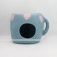 cup cat cave, blue heart cat cave, light blue cat cave 