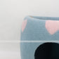 cup cat cave, blue heart cat cave, light blue cat cave 