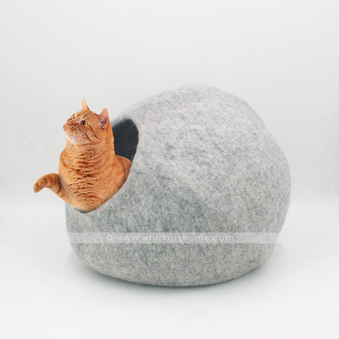 Light colored cat cave, cat house, wool cat cave 100% New Zealand Wool handmade color floral brown white black gray cream pet product comfy free shipping 